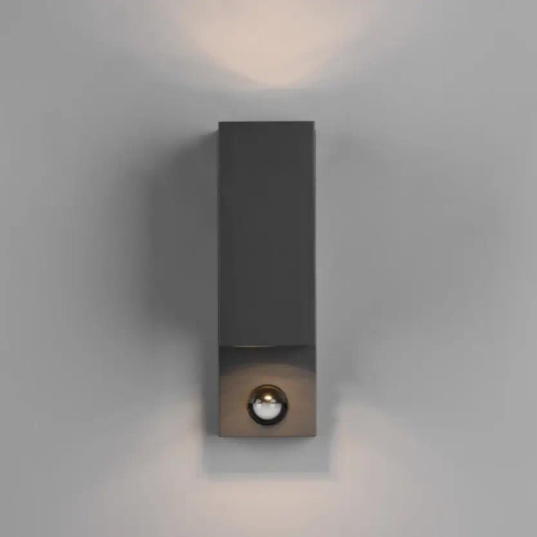 Antracytowa lampa ROYA 214269242 z czujnikiem ruchu IP44 ścienna