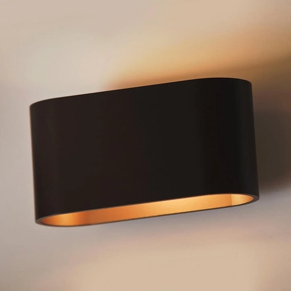 Ścienny kinkiet salonowy Vega AZ1709 metalowy czarna złota