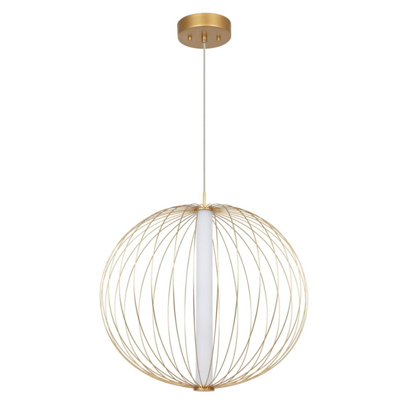 Industrialna lampa wisząca TREVISO LP-798/1P L GD Light Prestige LED 28W 4000K druciana oprawa klatka zwis kula złota