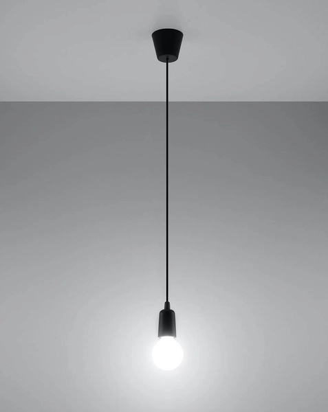 Wisząca LAMPA industrialna SL.0572 OPRAWKA na żarówkę zwis kabel przewód czarna