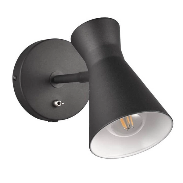 Lampa przyścienna z włącznikiem Enzo R20781732 do czytania czarny