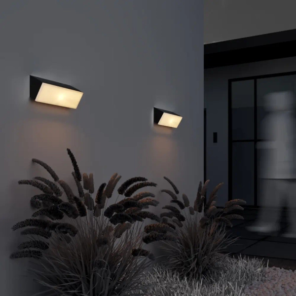Prostokątna lampa ścienna Brick O436WL-L20GF3K LED 20W 3000K IP54 grafit