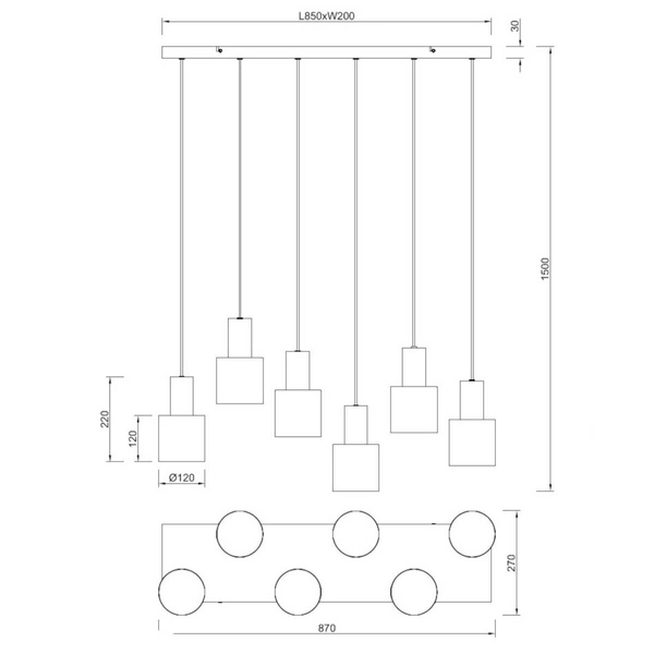 Lampa zwisająca ELIOR DL617319400 kuchenna zwis czarny brązowy multikolor
