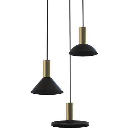 Czarna lampa wisząca Hermanos 8030 zwis 3-płomienny do kuchni