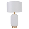 Lampka nocna do sypialni Tamiza LP-1515/1T big white z abażurem biała złota