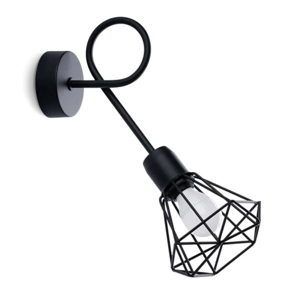 Lampa ścienna ARTEMIS SL.1108 czarna industrialna druciana E14