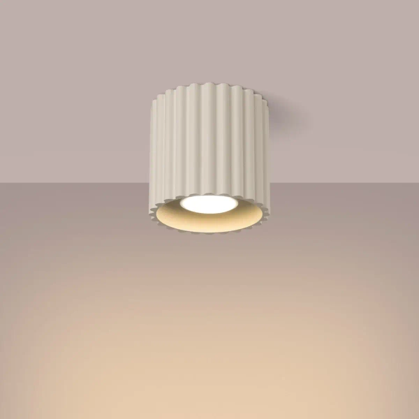 Sufitowa lampa ryflowana AURA SL.1789 tubka metalowa beżowa