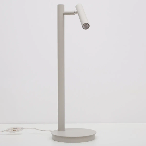 Lampka nocna stołowa Sopel 41476 do sypialni tubka szara beżowa