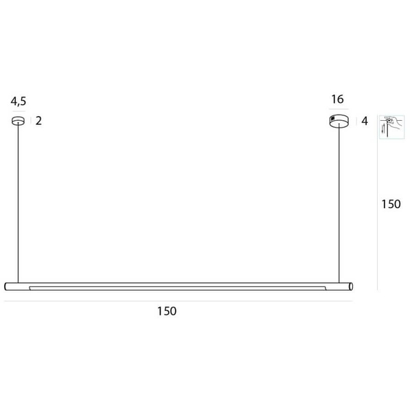 Wisząca lampa Organic P0359D Maxlight LED 26W 3000K podłużna chrom