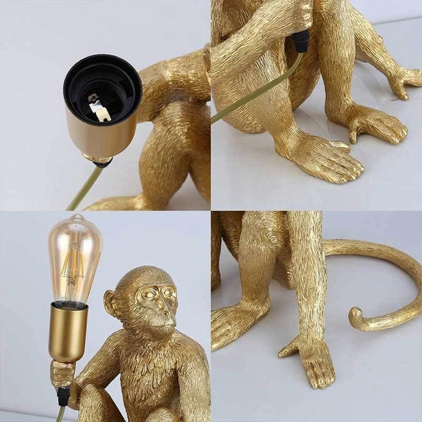 Stołowa lampa małpka Monkey ABR-KARD4-G dekoracyjna do sypialni złoty
