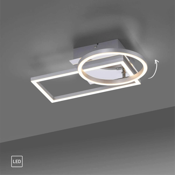 Przysufitowa lampa IVEN 14031-55 LED 20W 3000K prostokątna srebrny biały