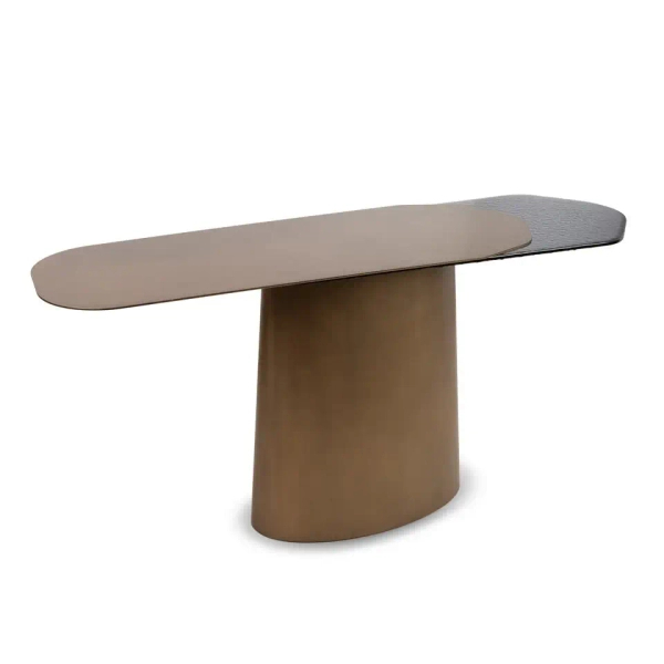 Konsola ORFEO MM001501100374 złota szklana blat metalowa 150cm