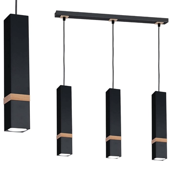 LAMPA wisząca VIDAR MLP5404 Milagro skandynawska OPRAWA metalowy ZWIS prostokątny na listwie czarny