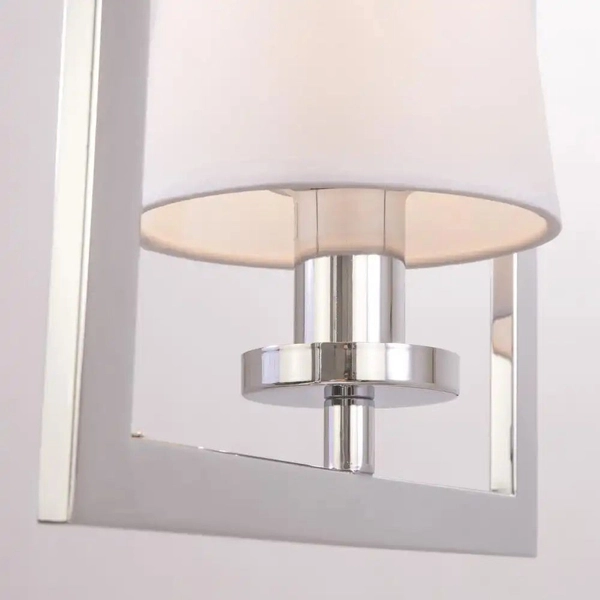 Abażurowa LAMPA wisząca LONDON P01007WH Cosmolight prostokątny ZWIS metalowy chrom