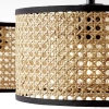 Potrójna lampa wisząca Wiley 99534/09 ratan metalowa brązowa czarna