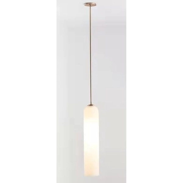 Szklana lampa wisząca CGKLOKP Copel zwis tuba biała złota