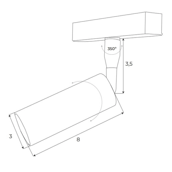 Regulowany reflektor magnetyczny Magnetic M0030Z Maxlight LED 5W 2700-5000K biały