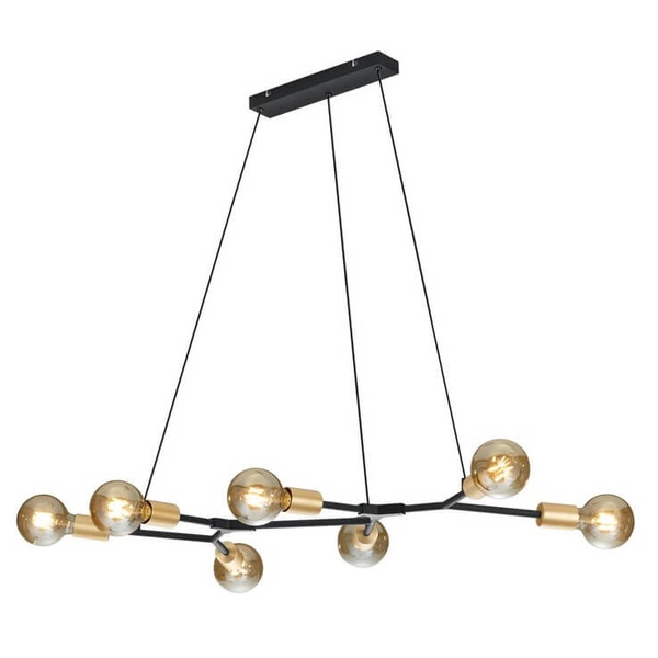 Metalowa lampa wisząca CROSS 306700732 Trio do kuchni złoty czarny