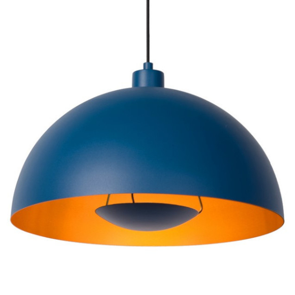 Loftowa LAMPA wisząca SIEMON 45496/01/35 Lucide metalowa OPRAWA kopuła zwis niebieska