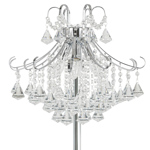Glamour LAMPA podłogowa Barcelona 6248/4F 8C Elem stojąca OPRAWA szklana z kryształkami crystals chrom przezroczysta