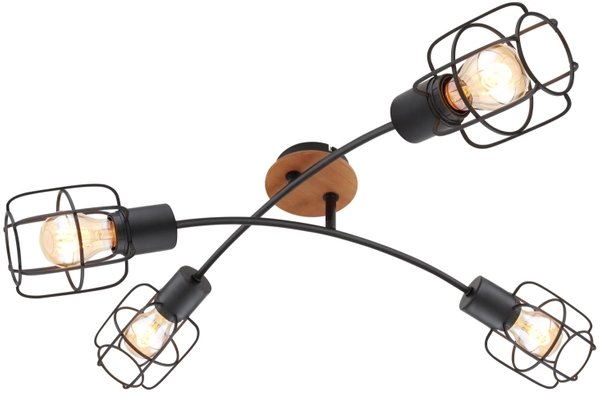 Lampa sufitowa Willa 54037-4D industrialna nad stół czarna