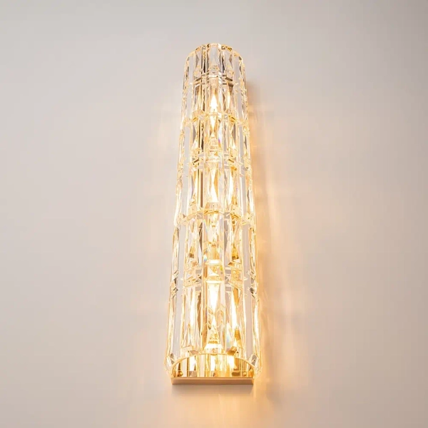 Kinkiet podłużny tuba Facet MOD094WL-03G Maytoni kryształowy złoty