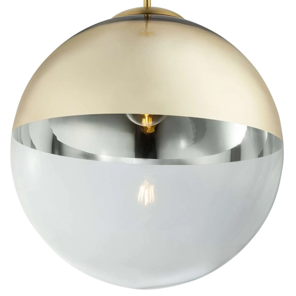 LAMPA wisząca VARUS 15858 Globo szklana OPRAWA zwis kula ball złota przezroczysta
