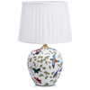 Abażurowa LAMPA stołowa MANSION 107040 Markslojd ceramiczna LAMPKA klasyczna wzorki retro ptaki biały