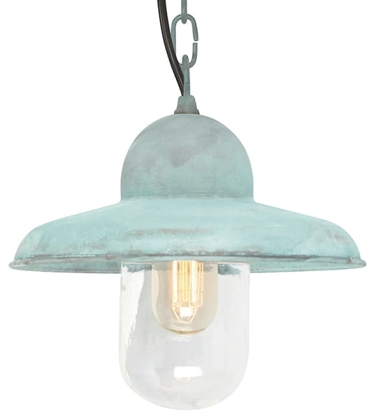 Lampa wisząca do ogrodu SOMERTON-CH-V Elstead kopuła zielona