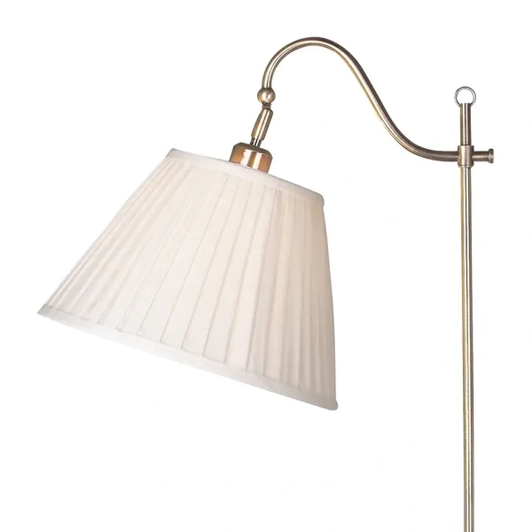 Klasyczna lampa podłogowa Charlestone abażur patyna beżowy