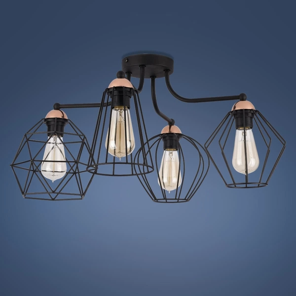 Industrialny plafon Galaxy 1645 TK Lighting metalowy czarny miedziany