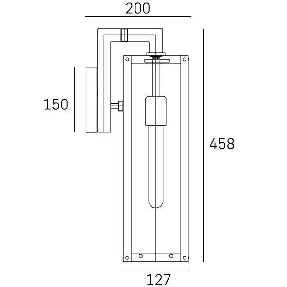 Minimalistyczny kinkiet Kyoto W01678BK Cosmolight prostokąt IP44 metal czarny