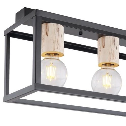 Lampa sufitowa RETRO 34-00798 industrialny plafon czarny metalowy