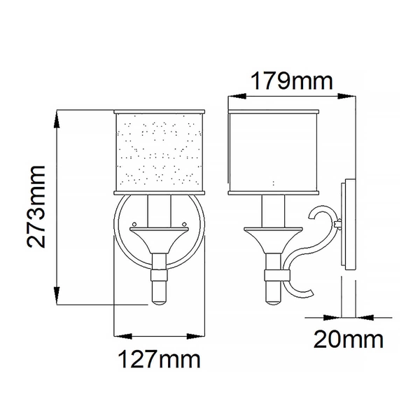 Ścienna lampa Lacey KL-LACEY1-AP Kichler tuba metal szkło srebrny biały