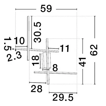 Ścienna lampa metalowa BILORTA LE45468 LED 28W 3200K czarna