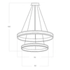 Podwójna lampa wisząca RIO AZ5779 Azzardo LED 86W 3000K okrąg czarny złoty