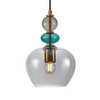 Wisząca lampa Busco PND-30263-1A-BRO-SG szklana przydymiony złoty kolorowy