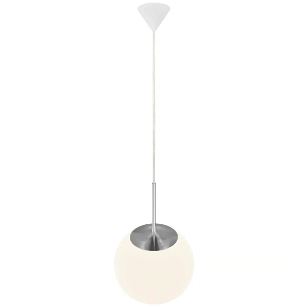 Lampa wisząca salonowa CAFE 39573001 szklana kula biały srebrny