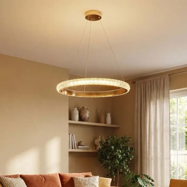Lampa wisząca glamour CELESTIA złota 338358 LED 48W 4000K pierścień