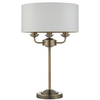 Stołowa lampa vintage Highclere 98932 Endon do sypialni biała mosiądz