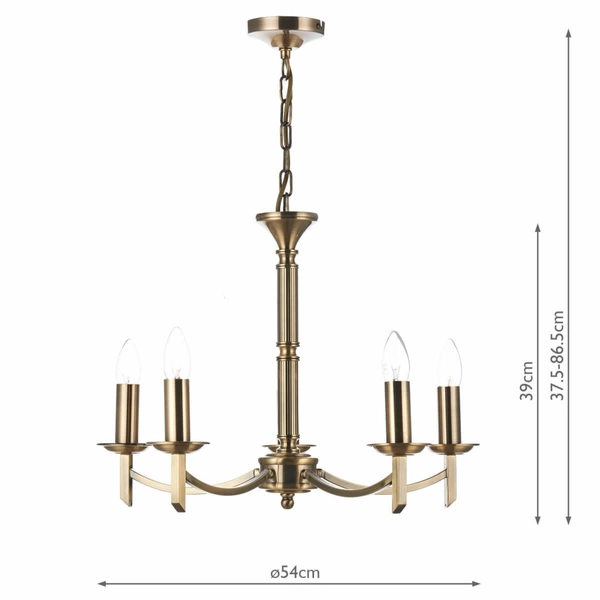 Antyczna lampa wisząca Ambassador AMB0575 Dar Lighting nad stół mosiądz