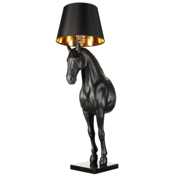 Lampa stojąca dekoracyjna HORSE MF-1237-350 czarna złota włókno szklane E27 koń do salonu