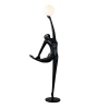 Podłogowa lampa czarna WOMAN BALLERINA 1xE27 kula biała designerska F9221