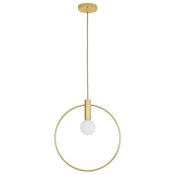 Pierścieniowa lampa wisząca BELLA DP0001A-400R do sypialni złota