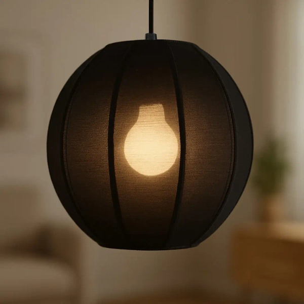 Loftowa wisząca lampa Dana ML1806 kula z tkaniny czarny