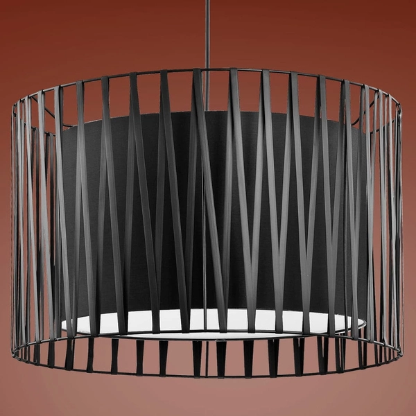 Salonowa lampa wisząca Harmony 1655 TK Lighting abażur z tkaniny czarna