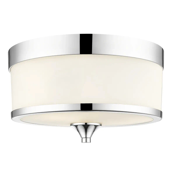 Okrągła lampa sufitowa FLEETWOOD C03286CH szklana srebrny biały