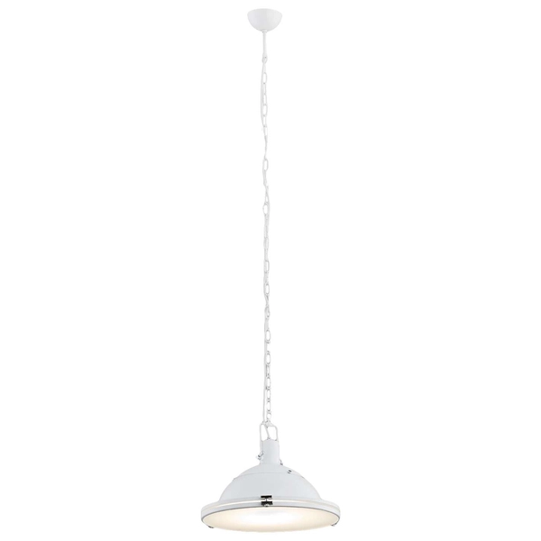 Wisząca LAMPA industrialna NAUTILIUS L 10266101 Kaspa metalowa OPRAWA na łańcuchu ZWIS okrągły biały