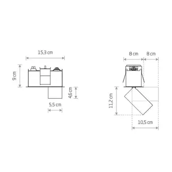 Oprawa podtynkowa sufitowa Mono 10464 regulowana biała