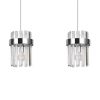 Podwójna lampa wisząca glamour Vetro LP-2910/2L CH kryształowa chrom